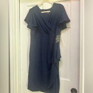 Cocktail evening dress. BRAND NEW tags still on. Size 14W. Navy blue